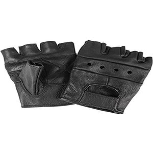 Mil-Tec Leren handschoenen zonder vingers (zwart/XS)