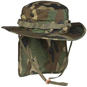 Mil-Tec Boonie Britse hoed met ripstop-kraag, hout, 3XL, Hout (Woodland)