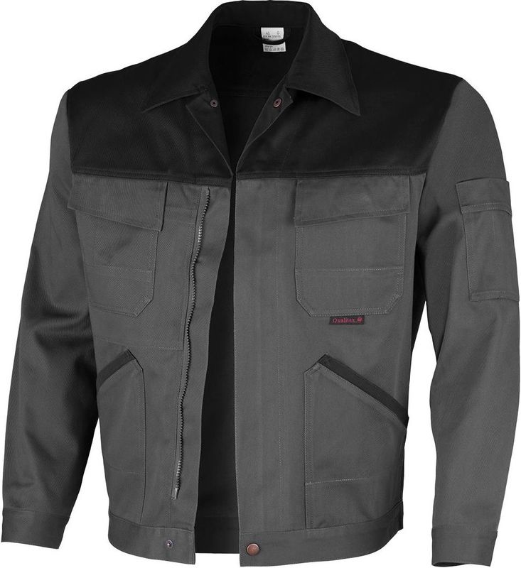 QUALITEX HIGH QUALITY WORKWEAR Bundjacke image mittelgrau/schwarz Damen: 56 Herren: 62