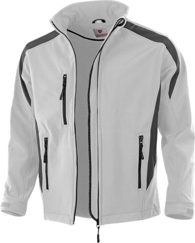 QUALITEX HIGH QUALITY WORKWEAR Softshelljacke softshell weiß/grau Damen: 52 Herren: XXL