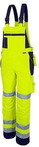 QUALITEX® unisex Warnschutz-Latzhose gelb, marine Größe 25