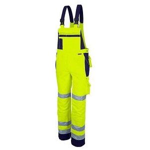 QUALITEX HIGH QUALITY WORKWEAR Latzhose PRO WS warngelb/marine Damen: 40 Herren: 46