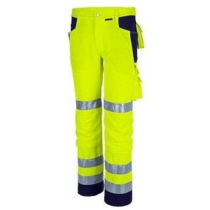 QUALITEX® unisex Warnschutzhose gelb, marine Größe 52