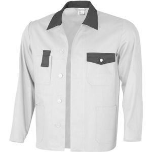 QUALITEX HIGH QUALITY WORKWEAR Arbeitsjacke basic 2-farbig weiss/grau Damen: 36 Herren: 42