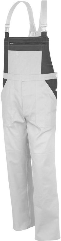 QUALITEX HIGH QUALITY WORKWEAR Latzhose basic 2-farbig weiss/grau Damen: 38 Herren: 44