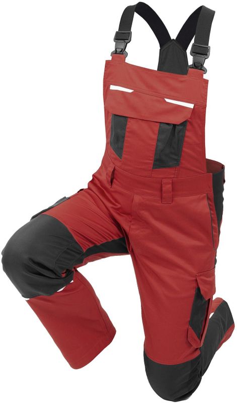 QUALITEX HIGH QUALITY WORKWEAR Latzhose IND red dahlia/phantom Damen: 36 Herren: 42