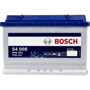 Bosch S4008 - Auto Accu - 74A/h - 680A - Voor Voertuigen Zonder Start-StopSysteem