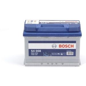 Bosch S4008 - Auto Accu - 74A/h - 680A - Voor Voertuigen Zonder Start-StopSysteem