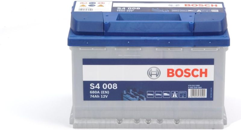 Bosch Auto Accu S4008 - 74Ah - 680A - Voertuigen Zonder Start-Stopsysteem