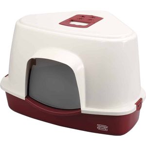 Ebi Canto Jumbo Hoekkattenbak - Rood/Wit - 56 x 70 x 46 cm