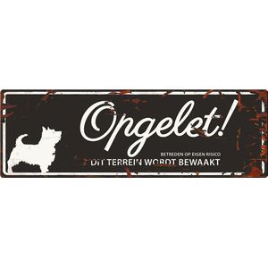 D&D Waakbord Terrier Opgelet Zwart