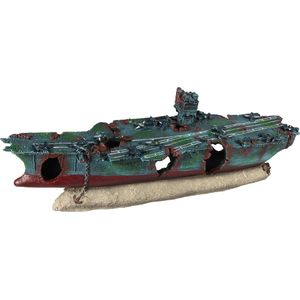 Aqua Della - Aquariumdecoratie - Vissen - Vliegdekschip 68x17,5x25cm - 1st