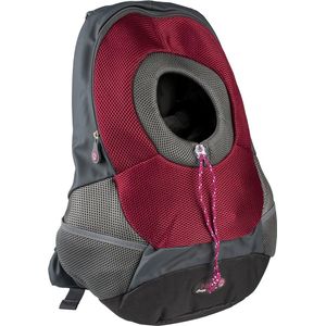Ebi, Transporttas Maria Crazy Paws van nylon, M, 41,5 x 17,5 x 43 cm, bordeauxrood, voor vervoer en hond