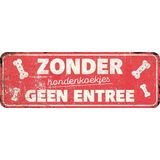 D&D Home, Waarschuwingsbord Algemeen 2 NL, 40 x 13 x 0,3 cm, rood, schild, rood, hond