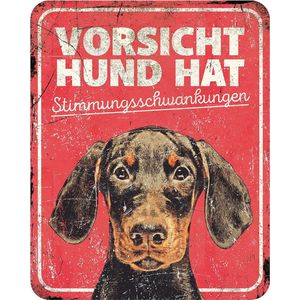 D&d Home - Waakbord - Hond - Waarschuwingsbord Dobermann De 25x20x0,3cm Rood - 1st