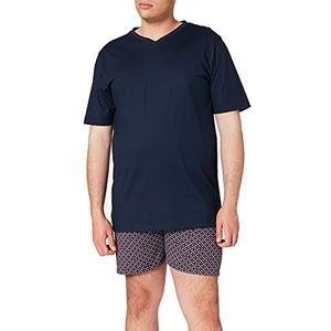 Seidensticker Korte tweedelige herenpyjama, donkerblauw, 56