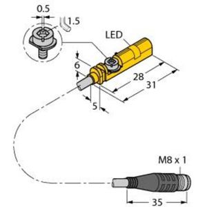 Turck Magneetveldsensor, Kabels + Stekkers
