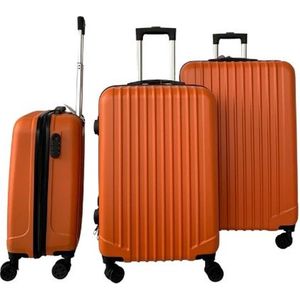 Hoffmanns Kofferset 3-delig INCL Cijferslot - 76x52x30cm - Travelline Oranje - 360 graden wielen