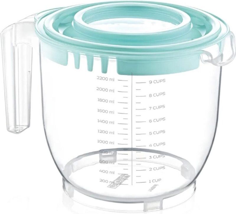 Maatbeker 2200 ml Mint/Transparant
