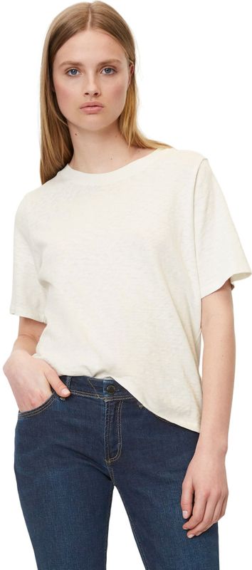 Marc O'Polo - DENIM - Shirt - Wolwit - GOTS-gecertificeerd, Losse Pasvorm, Kwartmouw