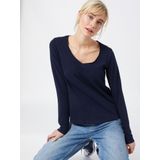 Marc O'Polo Denim damesshirt met lange mouwen van biologisch katoen met V-hals, Scandinavisch Blauw, XXL