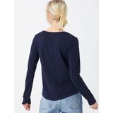 Marc O'Polo Denim damesshirt met lange mouwen van biologisch katoen met V-hals, Scandinavisch Blauw, XXL