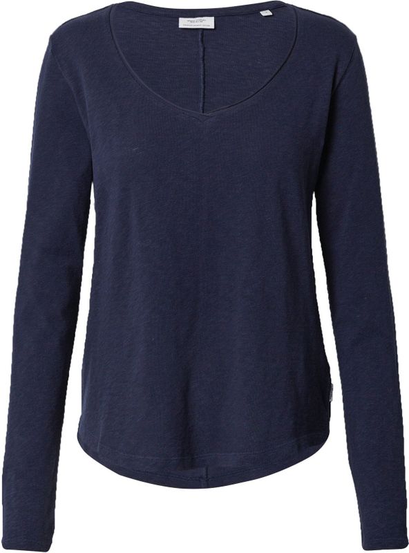 Marc O'Polo Denim damesshirt met lange mouwen van biologisch katoen met V-hals, Scandinavisch Blauw, XXL