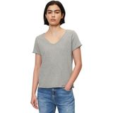 T-shirt - Effen - Jersey - Kwartmouw - Normale Pasvorm