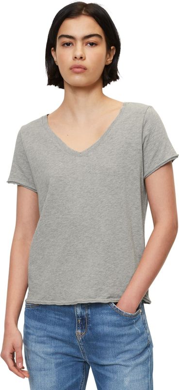 T-shirt - Effen - Jersey - Kwartmouw - Normale Pasvorm