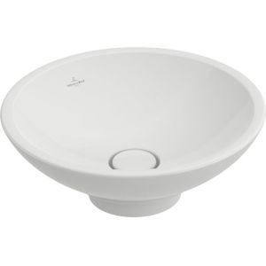 Villeroy & Boch Loop en Friends opzetwastafel met plug met keramische afdekking O43cm zonder overloop wit 51440101