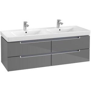 Villeroy & Boch Subway 2.0 wastafelonderkast 128.7x42x4.49cm Grijs hoogglans a69200fp