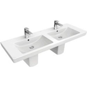 Villeroy & Boch - Subway 2.0 - Meubelwastafel - Dubbel - 130x47cm - Sanitairkeramiek
