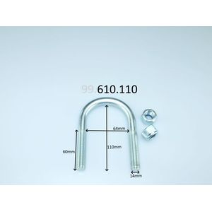 Veerklem - Ford Cs Germany 99.610 - Inwendige Middellijn 64 mm - Hoogte 110 mm - Schroefdraadmaat M14