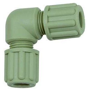 Hoek-slangverbinding, voor slang 6/8 mm, werkdruk max. 10 bar (20 °C) / max. 2,5 bar (90 °C), PP