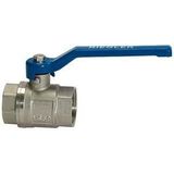 Riegler Messingkugelhahn valve line Handhebel blau MS vernickelt IG/IG G 1 1/2 - 115717