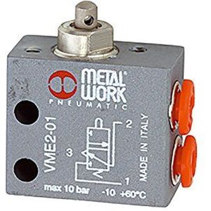 Riegler - 3/2-Wege-Miniaturventil, mechanisch, Stößel, no, 4 mm seitlich