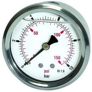 RIEGLER 116336-815-CDE glycerinmano »pressure line« G 1/4 achter 0-400 bar/6000 psi, Ø63, 1 st.