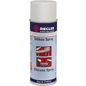 RIEGLER siliconenspray, glij-/scheidingsmiddel, bescherm-/onderhoudsmiddel voor kunststof, rubber, metaal, temp. -50 °C tot +250 °C, 400 ml