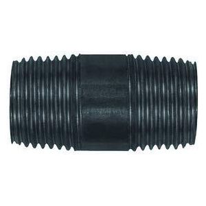Dubbele buisnippel 23, AG/AG, staal zwart, R 2 1/2, lengte 80,0 mm, werkdruk max. 50 bar, DIN EN 10241