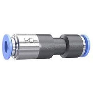 Rechte stekkerverbinding »Blaue serie«, zelfafsluitend, voor buitenslang Ø 8 mm, werkdruk max. 10 bar, kunststof/MS vern.