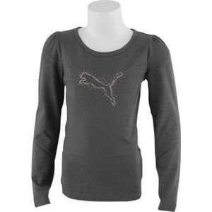Puma Girls LS Tee - Sportshirt - Kinderen4 - Dark Shadow; Purple