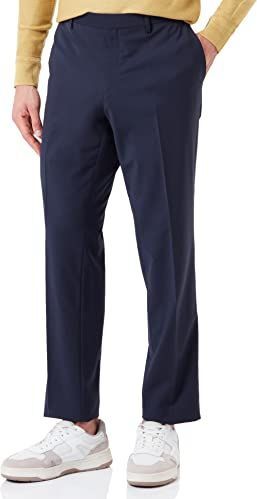 HUGO - Pantalon - Stretch - Blauw - Scheerwolmix