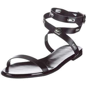 HUGO Dames Kimley Flat C sandaal, zwart 1, 39 EU