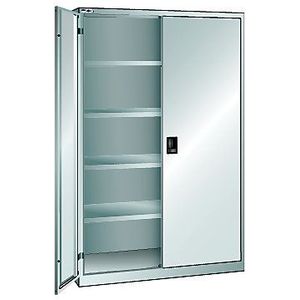 LISTA Vleugeldeurkast, deuren van dicht plaatstaal, h x b = 1950 x 1250 mm, diepte 500 mm, lichtgrijs RAL 7035