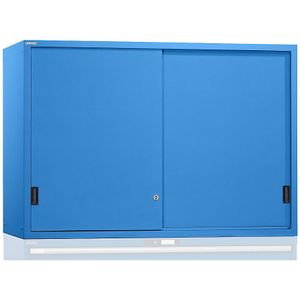 LISTA Opzetkast met schuifdeuren, dichte plaatstalen deuren, h x b x d = 1000 x 1431 x 725 mm, lichtblauw