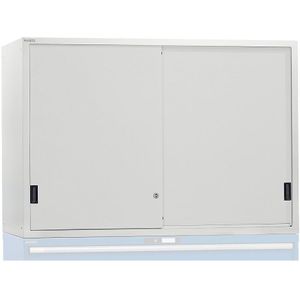 LISTA Opzetkast met schuifdeuren, dichte plaatstalen deuren, h x b x d = 1000 x 1431 x 725 mm, lichtgrijs