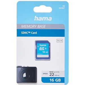 Hama Foto-geheugenkaart (SDHC voor foto/klasse 10, 16 GB - 22 MB/s) blauw