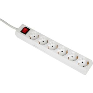 Hama - Stekkerdoos 6-Voudig met Schakelaar - Wit - 5 Meter