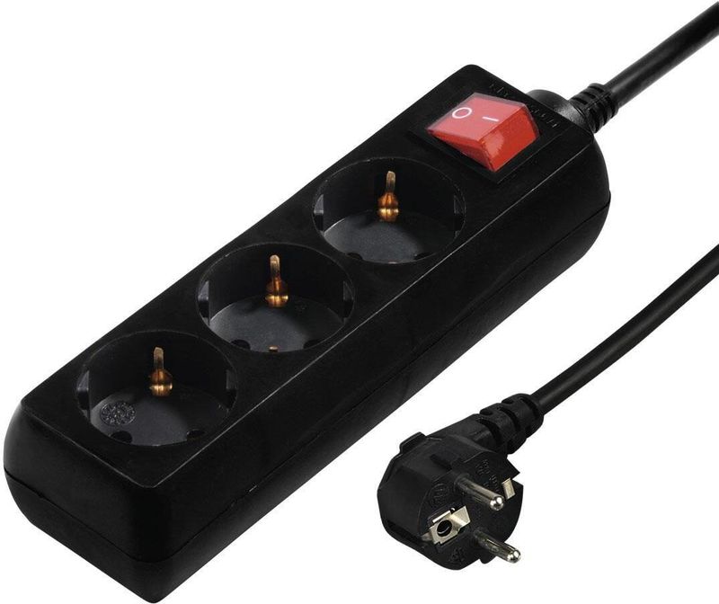 Hama 00108835 Overspanningsbeveiliging Zwart 3 AC-uitgang(en) 230 V 5 m