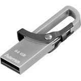 Hama FlashPen Hook-Style 00123922 USB-stick 64 GB USB 2.0 Grijs